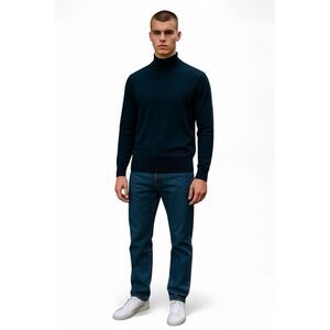 INVESTMENTS Men’s  100% Luxury Fine CASHMERE Black Turtleneck Sweater M